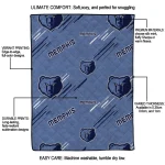 memphis grizzlies sketch lines blue quilt blanket best selling