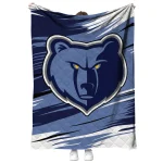 memphis grizzlies wild lines blue white quilt blanket best selling