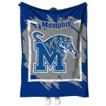 memphis tigers block border blue quilt blanket best selling