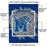 memphis tigers block border blue quilt blanket best selling