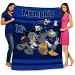 memphis tigers disney football blue quilt blanket best selling