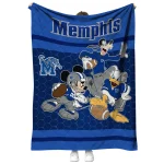 memphis tigers disney football blue quilt blanket best selling