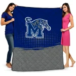 memphis tigers dot illusion blue quilt blanket best selling