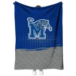 memphis tigers dot illusion blue quilt blanket best selling
