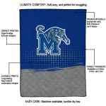 memphis tigers dot illusion blue quilt blanket best selling