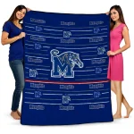 memphis tigers handdrawn stripes blue quilt blanket best selling