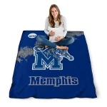 memphis tigers paint trail blue quilt blanket best selling