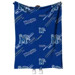 memphis tigers sketch lines blue quilt blanket best selling