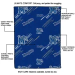 memphis tigers sketch lines blue quilt blanket best selling