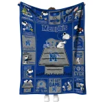 memphis tigers snoopy love blue quilt blanket best selling
