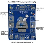 memphis tigers snoopy love blue quilt blanket best selling