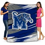 memphis tigers wild lines blue white quilt blanket best selling