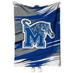 memphis tigers wild lines blue white quilt blanket best selling