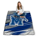 memphis tigers wild lines blue white quilt blanket best selling