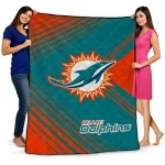 miami dolphins arrow layers aqua quilt blanket best selling