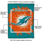 miami dolphins block border aqua quilt blanket best selling