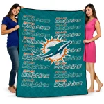 miami dolphins bold red aqua quilt blanket best selling