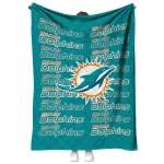 miami dolphins bold red aqua quilt blanket best selling