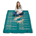 miami dolphins bold red aqua quilt blanket best selling