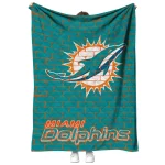 miami dolphins brick grid aqua quilt blanket best selling