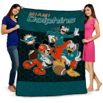 miami dolphins disney football aqua quilt blanket best selling