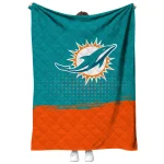 miami dolphins dot illusion aqua quilt blanket best selling