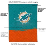 miami dolphins dot illusion aqua quilt blanket best selling