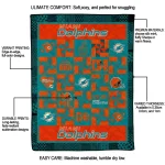 miami dolphins helmet heart aqua quilt blanket best selling