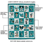 miami dolphins mickey pattern aqua white quilt blanket best selling
