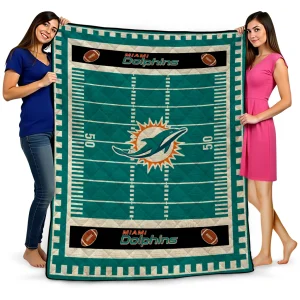 miami dolphins mickey player aqua quilt blanket best selling