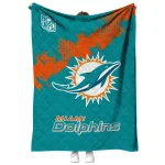 miami dolphins shield badge aqua quilt blanket best selling