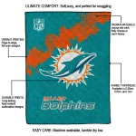 miami dolphins shield badge aqua quilt blanket best selling