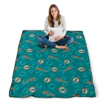 miami dolphins solid classic aqua quilt blanket best selling