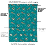miami dolphins solid classic aqua quilt blanket best selling