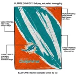 miami dolphins stroke art aqua white quilt blanket best selling