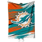 miami dolphins wild lines aqua white quilt blanket best selling
