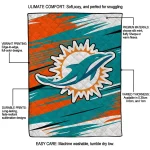 miami dolphins wild lines aqua white quilt blanket best selling