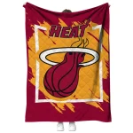 miami heat block border red quilt blanket best selling