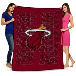 Miami Heat Bold Red Quilt Blanket 1 miami heat bold red quilt blanket best selling