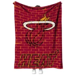miami heat brick grid red quilt blanket best selling