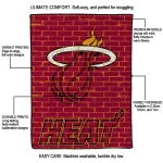 miami heat brick grid red quilt blanket best selling