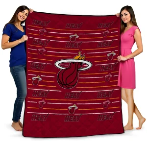 miami heat handdrawn stripes red quilt blanket best selling