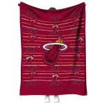 miami heat handdrawn stripes red quilt blanket best selling