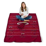miami heat handdrawn stripes red quilt blanket best selling