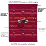 miami heat handdrawn stripes red quilt blanket best selling