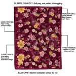 miami heat hibiscus foliage red quilt blanket best selling