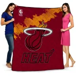 miami heat nba grunge red quilt blanket best selling