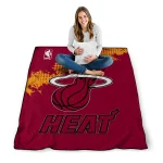 miami heat nba grunge red quilt blanket best selling