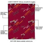 miami heat sketch lines red quilt blanket best selling