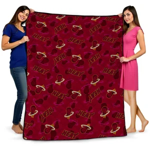 miami heat solid classic red quilt blanket best selling
